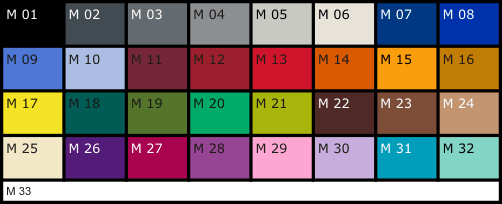 33-Farbenpalette